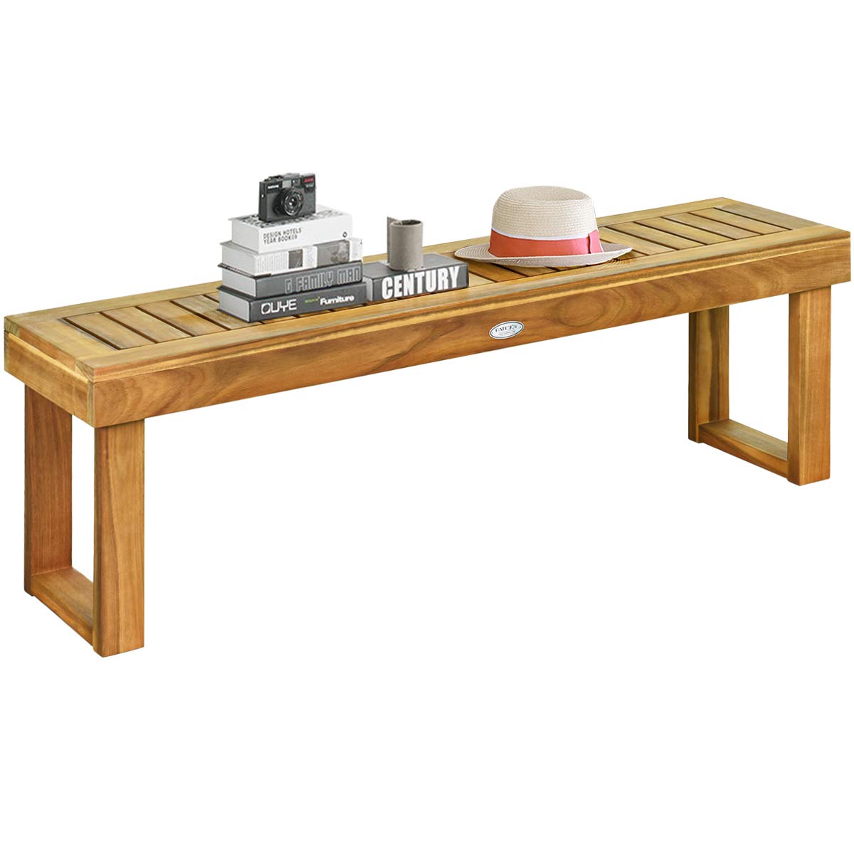 Tangkula 52 Inches Acacia Wood Patio Bench